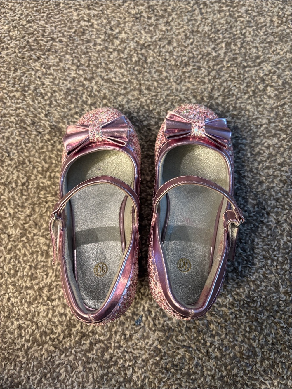 Girls Glitter Bow Mary Jane Shoes - Pink - Picture 3 of 5